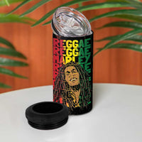 Reggae King Marley 4 in 1 Can Cooler Tumbler Typeset Grunge Style LT7 - Wonder Print Shop