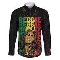 Reggae King Marley Family Matching Short Sleeve Bodycon Dress and Hawaiian Shirt Typeset Grunge Style - Wonder Print Shop