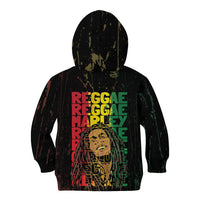 Reggae King Marley Kid Hoodie Typeset Grunge Style - Wonder Print Shop