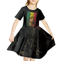 Reggae King Marley Kid Short Sleeve Dress Typeset Grunge Style - Wonder Print Shop