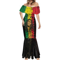 Reggae King Marley Mermaid Dress Typeset Grunge Style - Wonder Print Shop