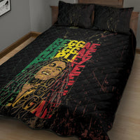 Reggae King Marley Quilt Bed Set Typeset Grunge Style - Wonder Print Shop