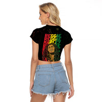 Reggae King Marley Raglan Cropped T Shirt Typeset Grunge Style - Wonder Print Shop