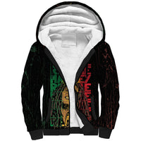 Reggae King Marley Sherpa Hoodie Typeset Grunge Style - Wonder Print Shop