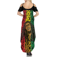Reggae King Marley Summer Maxi Dress Typeset Grunge Style - Wonder Print Shop
