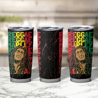 Reggae King Marley Tumbler Cup Typeset Grunge Style - Wonder Print Shop