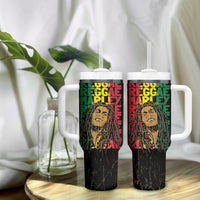 Reggae King Marley Tumbler With Handle Typeset Grunge Style - Wonder Print Shop