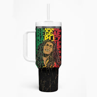 Reggae King Marley Tumbler With Handle Typeset Grunge Style - Wonder Print Shop