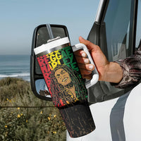 Reggae King Marley Tumbler With Handle Typeset Grunge Style - Wonder Print Shop