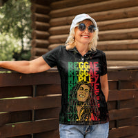 Reggae King Marley Women Polo Shirt Typeset Grunge Style - Wonder Print Shop