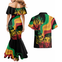 Reggae Day Couples Matching Mermaid Dress and Hawaiian Shirt One Love One Heart LT7 - Wonder Print Shop