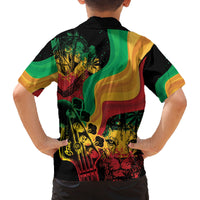 Reggae Day Family Matching Long Sleeve Bodycon Dress and Hawaiian Shirt One Love One Heart LT7 - Wonder Print Shop