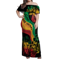 Reggae Day Off Shoulder Maxi Dress One Love One Heart - Wonder Print Shop