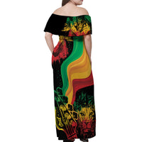 Reggae Day Off Shoulder Maxi Dress One Love One Heart - Wonder Print Shop