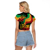 Reggae Day Raglan Cropped T Shirt One Love One Heart - Wonder Print Shop