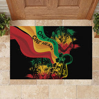 Reggae Day Rubber Doormat One Love One Heart - Wonder Print Shop