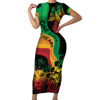 Reggae Day Short Sleeve Bodycon Dress One Love One Heart - Wonder Print Shop