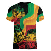 Reggae Day Women V-Neck T-Shirt One Love One Heart - Wonder Print Shop