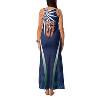 India Cricket World Cup 2024 Family Matching Tank Maxi Dress and Hawaiian Shirt Men In Blue Dynamic - Wonder Print Shop