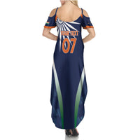 India Cricket World Cup 2024 Summer Maxi Dress Men In Blue Dynamic - Wonder Print Shop