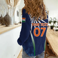 India Cricket World Cup 2024 Women Casual Shirt Men In Blue Dynamic - Wonder Print Shop