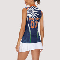 India Cricket World Cup 2024 Women Sleeveless Polo Shirt Men In Blue Dynamic - Wonder Print Shop