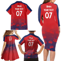 England Cricket World Cup 2024 Family Matching Long Sleeve Bodycon Dress and Hawaiian Shirt Seamless Inspiration LT7 - Wonder Print Shop