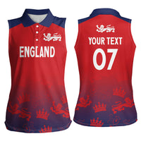 England Cricket World Cup 2024 Women Sleeveless Polo Shirt Seamless Inspiration - Wonder Print Shop