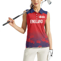 England Cricket World Cup 2024 Women Sleeveless Polo Shirt Seamless Inspiration - Wonder Print Shop