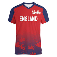 England Cricket World Cup 2024 Women V-Neck T-Shirt Seamless Inspiration - Wonder Print Shop