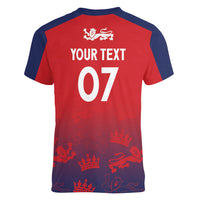 England Cricket World Cup 2024 Women V-Neck T-Shirt Seamless Inspiration - Wonder Print Shop