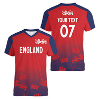 England Cricket World Cup 2024 Women V-Neck T-Shirt Seamless Inspiration - Wonder Print Shop