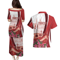 Inhobbok Malta Personalized Couples Matching Puletasi and Hawaiian Shirt Valetta Scenery