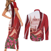 Inhobbok Malta Personalized Couples Matching Short Sleeve Bodycon Dress and Long Sleeve Button Shirt Valetta Scenery