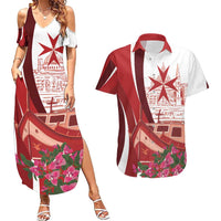 Inhobbok Malta Personalized Couples Matching Summer Maxi Dress and Hawaiian Shirt Valetta Scenery
