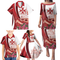 Inhobbok Malta Personalized Family Matching Puletasi and Hawaiian Shirt Valetta Scenery