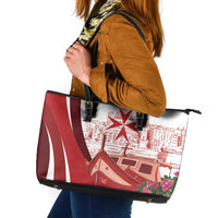 Inhobbok Malta Leather Tote Bag Valetta Scenery