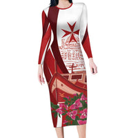 Inhobbok Malta Personalized Long Sleeve Bodycon Dress Valetta Scenery