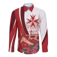Inhobbok Malta Personalized Long Sleeve Button Shirt Valetta Scenery