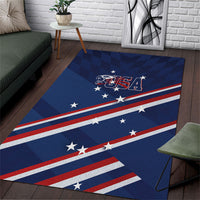 USA Rugby Stars Motif Area Rug GO Eagles