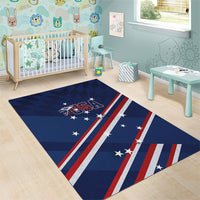 USA Rugby Stars Motif Area Rug GO Eagles