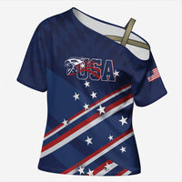 USA Custom Rugby Stars Motif Cross Shoulder Shirt GO Eagles