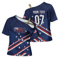 USA Custom Rugby Stars Motif Cross Shoulder Shirt GO Eagles