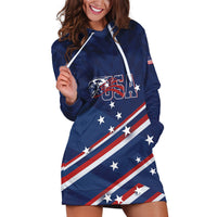 USA Custom Rugby Stars Motif Hoodie Dress GO Eagles