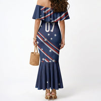 USA Custom Rugby Stars Motif Mermaid Dress GO Eagles