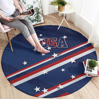 USA Rugby Stars Motif Round Carpet GO Eagles