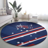 USA Rugby Stars Motif Round Carpet GO Eagles