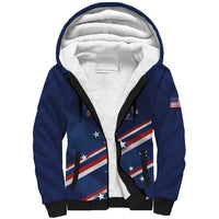 USA Custom Rugby Stars Motif Sherpa Hoodie GO Eagles