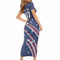 USA Custom Rugby Stars Motif Short Sleeve Bodycon Dress GO Eagles