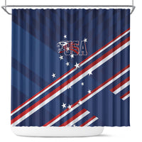 USA Rugby Stars Motif Shower Curtain GO Eagles
